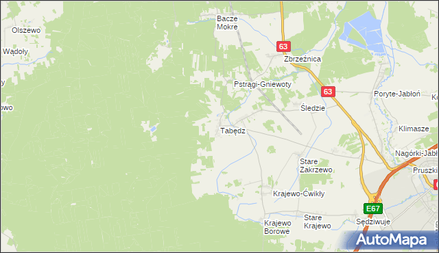 mapa Tabędz, Tabędz na mapie Targeo