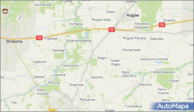 mapa Wągry, Wągry na mapie Targeo