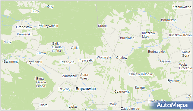 mapa Wojtyszki, Wojtyszki na mapie Targeo