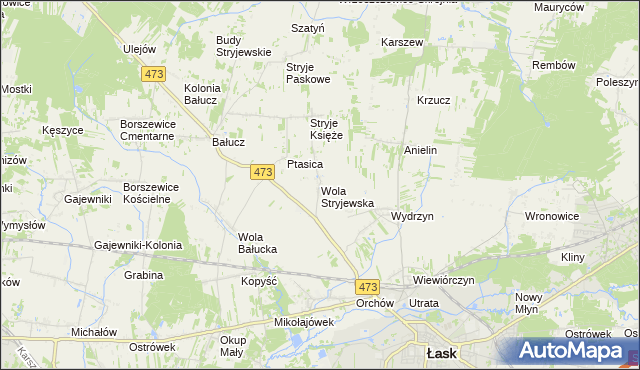 mapa Wola Stryjewska, Wola Stryjewska na mapie Targeo