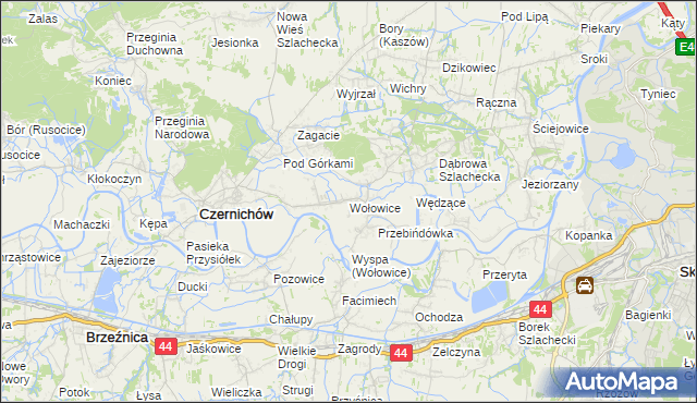 mapa Wołowice, Wołowice na mapie Targeo