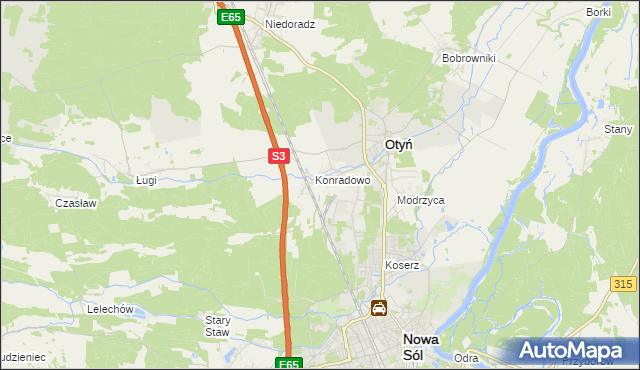 mapa Zakęcie, Zakęcie na mapie Targeo