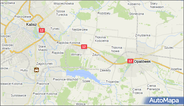 mapa Zduny gmina Opatówek, Zduny gmina Opatówek na mapie Targeo