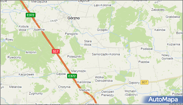 mapa Samorządki-Kolonia, Samorządki-Kolonia na mapie Targeo