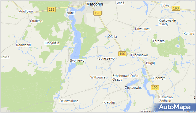 mapa Sułaszewo, Sułaszewo na mapie Targeo