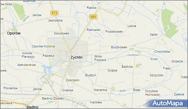 mapa Wola Popowa, Wola Popowa na mapie Targeo