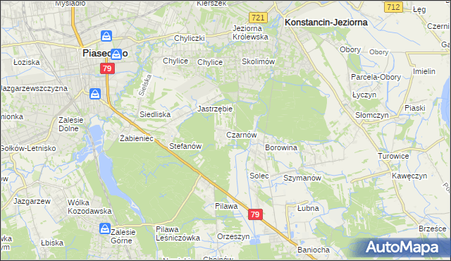mapa Czarnów gmina Konstancin-Jeziorna, Czarnów gmina Konstancin-Jeziorna na mapie Targeo