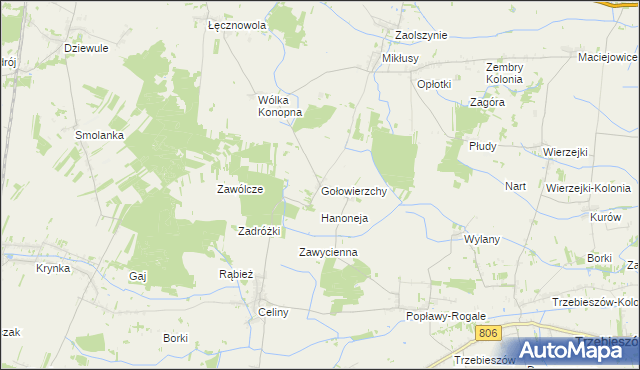 mapa Gołowierzchy, Gołowierzchy na mapie Targeo