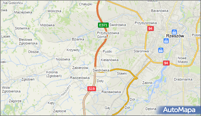 mapa Kielanówka, Kielanówka na mapie Targeo