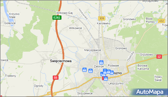 mapa Maryszewice, Maryszewice na mapie Targeo