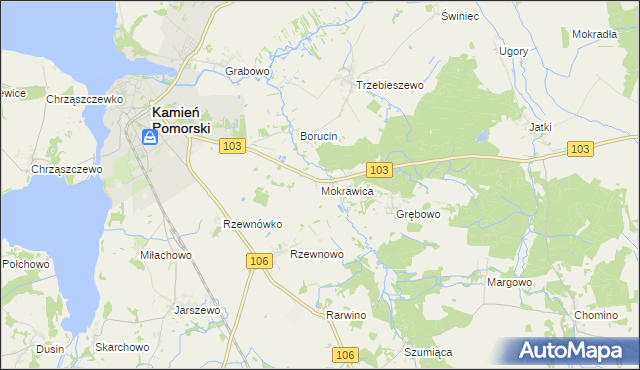 mapa Mokrawica, Mokrawica na mapie Targeo