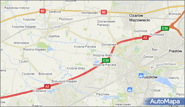 mapa Moszna-Wieś, Moszna-Wieś na mapie Targeo