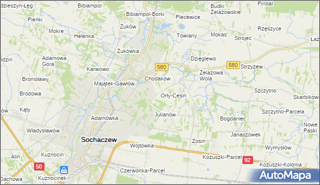 mapa Orły-Cesin, Orły-Cesin na mapie Targeo