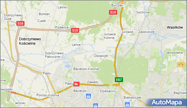 mapa Osowicze, Osowicze na mapie Targeo