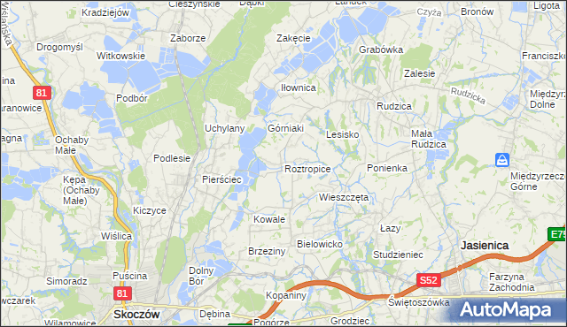 mapa Roztropice, Roztropice na mapie Targeo