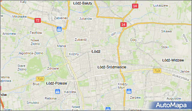 mapa Śródmieście gmina Łódź, Śródmieście gmina Łódź na mapie Targeo
