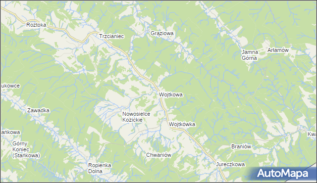 mapa Wojtkowa, Wojtkowa na mapie Targeo