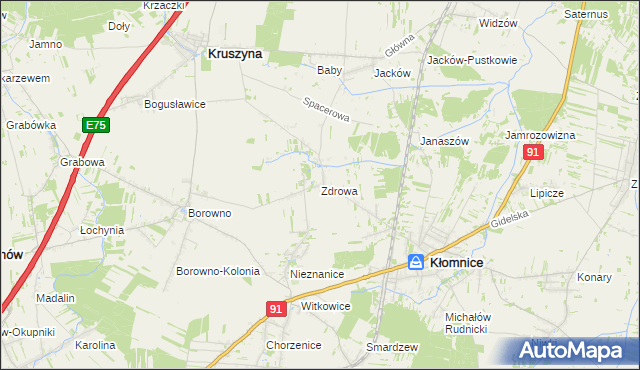 mapa Zdrowa, Zdrowa na mapie Targeo