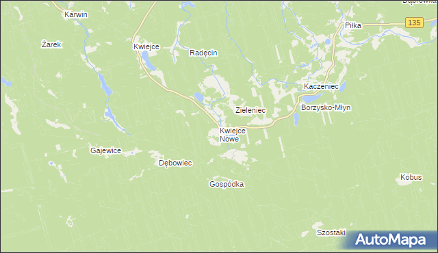 mapa Kwiejce Nowe, Kwiejce Nowe na mapie Targeo