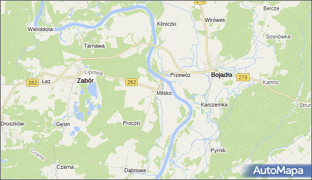 mapa Milsko, Milsko na mapie Targeo