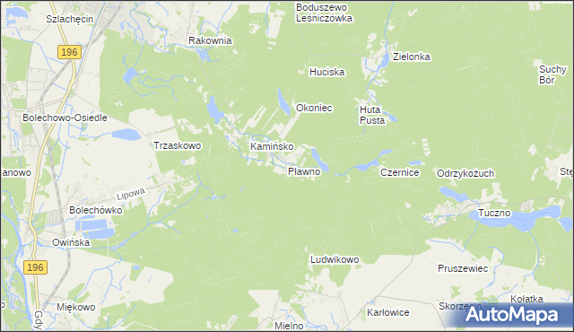mapa Pławno gmina Murowana Goślina, Pławno gmina Murowana Goślina na mapie Targeo