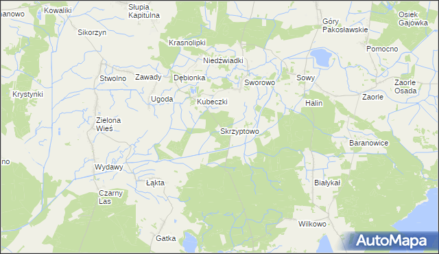 mapa Skrzyptowo, Skrzyptowo na mapie Targeo