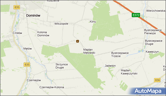 mapa Majdan Mętowski, Majdan Mętowski na mapie Targeo
