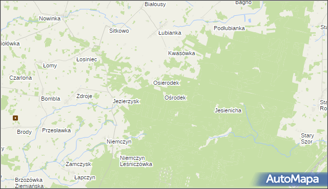 mapa Ośrodek gmina Czarna Białostocka, Ośrodek gmina Czarna Białostocka na mapie Targeo