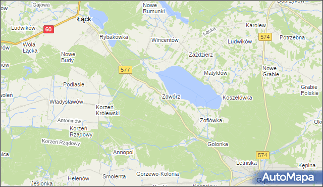 mapa Zdwórz, Zdwórz na mapie Targeo