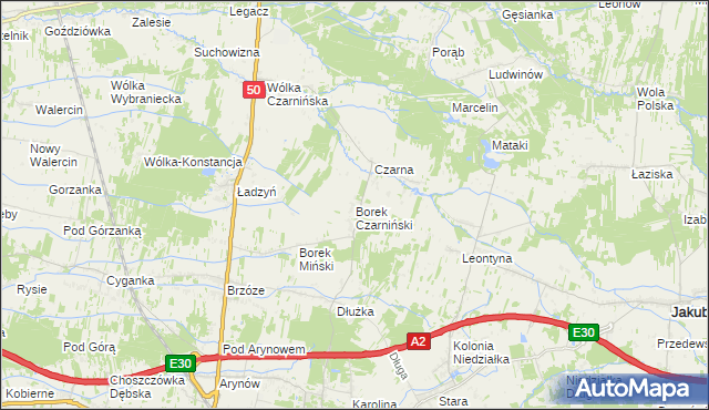 mapa Borek Czarniński, Borek Czarniński na mapie Targeo