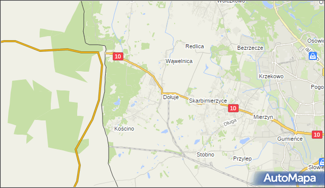 mapa Dołuje, Dołuje na mapie Targeo