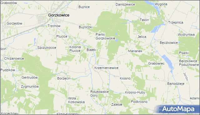 mapa Kolonia Krzemieniewice, Kolonia Krzemieniewice na mapie Targeo