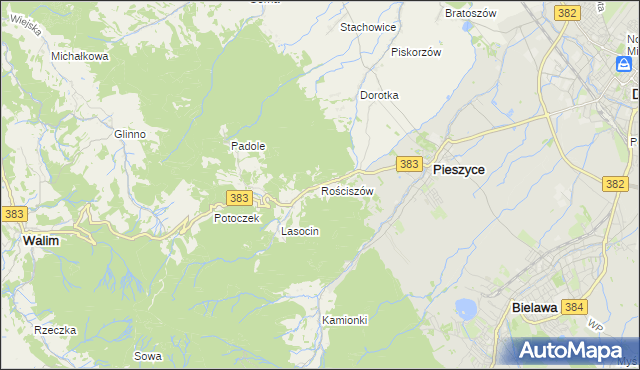 mapa Rościszów, Rościszów na mapie Targeo