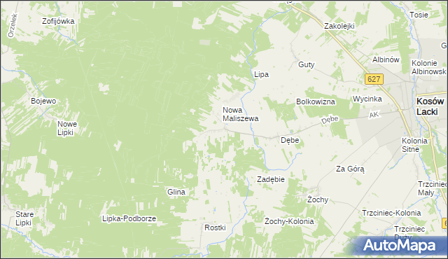 mapa Stara Maliszewa, Stara Maliszewa na mapie Targeo