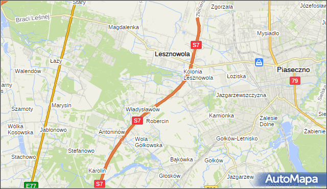 mapa Wilcza Góra gmina Lesznowola, Wilcza Góra gmina Lesznowola na mapie Targeo