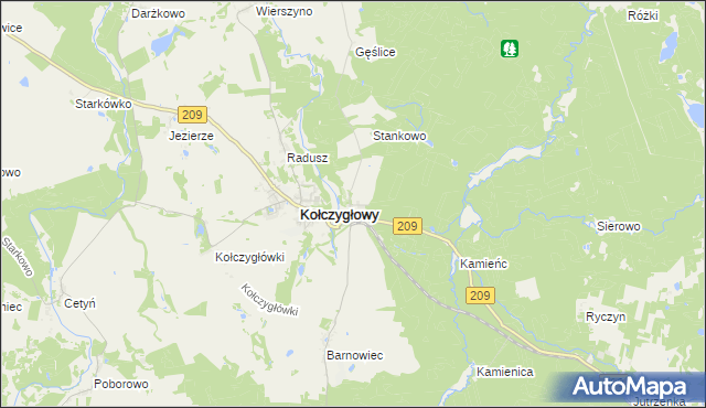 mapa Barnowo, Barnowo na mapie Targeo