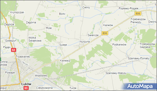 mapa Dębowica gmina Trzebieszów, Dębowica gmina Trzebieszów na mapie Targeo