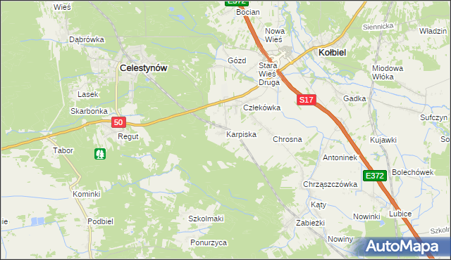 mapa Karpiska, Karpiska na mapie Targeo