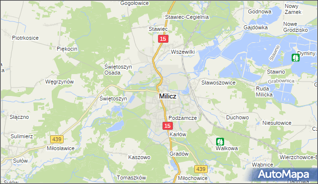 mapa Milicz, Milicz na mapie Targeo