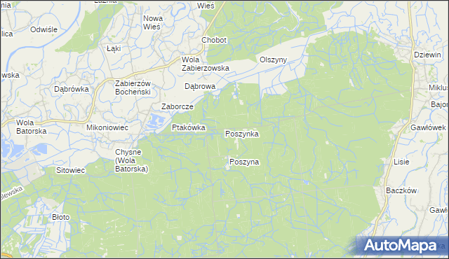 mapa Poszynka, Poszynka na mapie Targeo