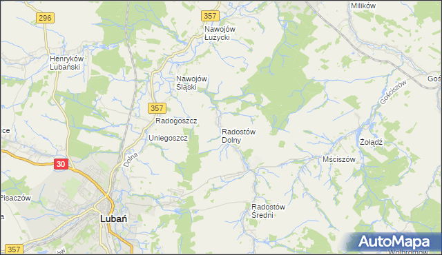 mapa Radostów Dolny, Radostów Dolny na mapie Targeo