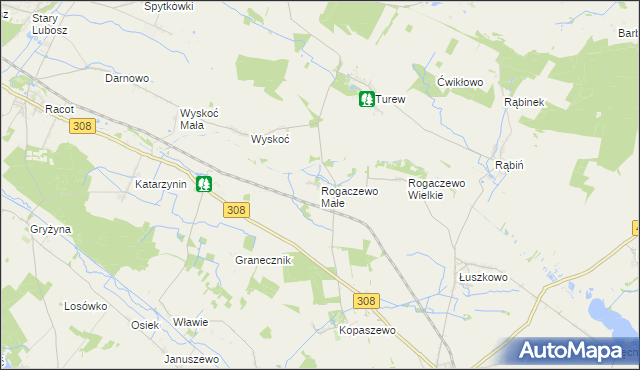 mapa Rogaczewo Małe, Rogaczewo Małe na mapie Targeo