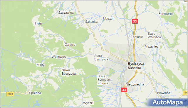 mapa Stara Bystrzyca, Stara Bystrzyca na mapie Targeo