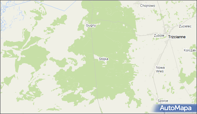 mapa Stójka gmina Trzcianne, Stójka gmina Trzcianne na mapie Targeo