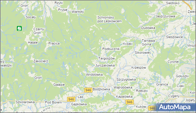 mapa Targoszów, Targoszów na mapie Targeo