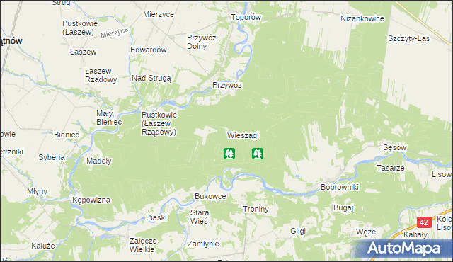 mapa Wieszagi, Wieszagi na mapie Targeo