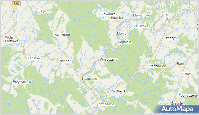 mapa Wysoczany, Wysoczany na mapie Targeo