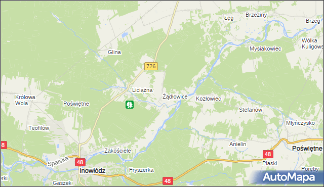 mapa Żądłowice, Żądłowice na mapie Targeo