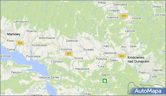 mapa Grywałd, Grywałd na mapie Targeo