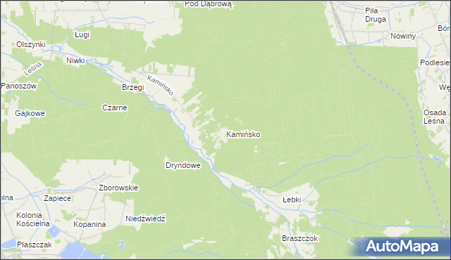 mapa Kamińsko gmina Przystajń, Kamińsko gmina Przystajń na mapie Targeo